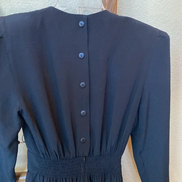 Vintage Karin Stevens Embroidered, Beaded & Laced Black Maxi Dress, 6 Petite - Picture 8 of 9